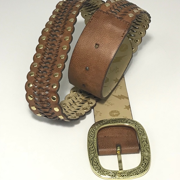 Betsey Johnson Cognac Brown Leather Women's Belt - Picture 6 of 7